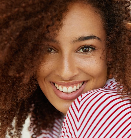 Woman with healthy teeth and gums